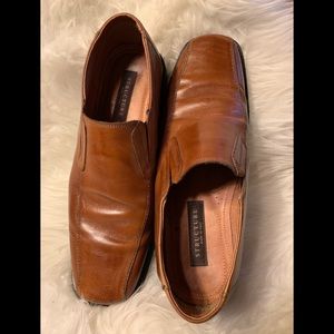 EUC Italian Mens Neutral Leather Loafers 12D